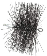 Schaefer Brush - 4-1/2" Brush Length, 10" Diam, Double Stem, Double Spiral Tube Brush - 7-1/2" Long, Tempered Steel Wire, 1/4" NPT Male Connection - Industrial Tool & Supply