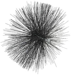 Schaefer Brush - 4-1/2" Brush Length, 13" Diam, Double Stem, Double Spiral Tube Brush - 7-1/2" Long, Tempered Steel Wire, 1/4" NPT Male Connection - Industrial Tool & Supply