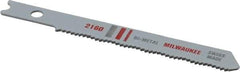 Milwaukee Tool - 2-3/4" Long, 24 Teeth per Inch, Bi-Metal Jig Saw Blade - Toothed Edge, 0.2813" Wide x 0.047" Thick, U-Shank - Industrial Tool & Supply