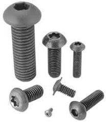 Camcar - #2-56 UNC Hex Socket Drive, Button Screw - Alloy Steel, Black Oxide Finish, Fully Threaded, 1/2" Length Under Head - Industrial Tool & Supply