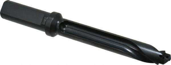Allied Machine and Engineering - Series 17, 17 to 17.99mm Diam, 3/4" Diam Straight Shank with Flange, Straight Flute Spade Drill - 3-35/64" Max Depth, 4-47/64" Body Length, 6-49/64" OAL, Standard Length, Through Coolant - Industrial Tool & Supply