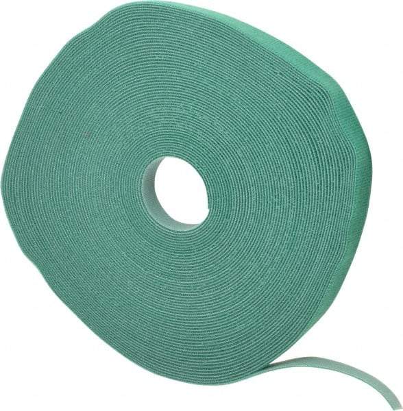 SpeedTech - 75' Long Green Nylon & Polyethylene Hook & Loop Strap - 50 Lb Tensile Strength - Industrial Tool & Supply