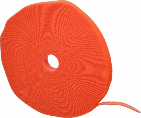 SpeedTech - 75' Long Orange Nylon & Polyethylene Hook & Loop Strap - 50 Lb Tensile Strength - Industrial Tool & Supply