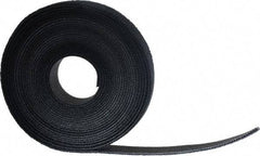 SpeedTech - 15' Long Black Nylon & Polyethylene Hook & Loop Strap - 50 Lb Tensile Strength - Industrial Tool & Supply
