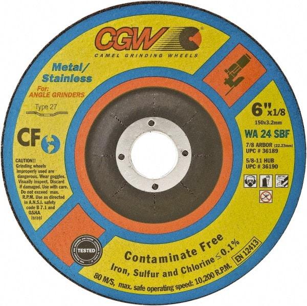 Camel Grinding Wheels - 4" 60 Grit Ceramic Cutoff Wheel - 1/32" Thick, 3/8" Arbor, 19,100 Max RPM, Use with Die Grinders - Industrial Tool & Supply