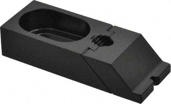 TE-CO - 3-7/8" OAL x 1-1/2" Overall Width, Low Grip Nose, Steel Manual Edge Clamp - Black Oxide Coating, 7/8" High, 5/8" Socket Cap Screw Slot, 1-1/4" Travel - Industrial Tool & Supply