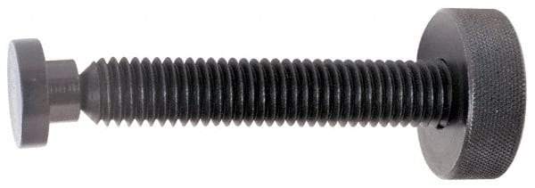 Gibraltar - 1/2-13 Knurled Shoulderless Swivel Pad Tip Grade C-12L14 Steel Thumb Screw - 3-1/2" OAL, 1-1/4" Head Diam x 7/16" Head Height, Black Oxide Finish - Industrial Tool & Supply