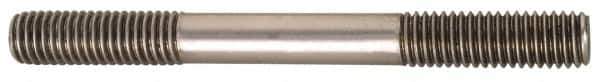 Jergens - 7/8-9 10" OAL Equal Double Threaded Stud - Alloy Steel, Black Oxide Finish, 2-1/4" Equal Thread Length - Industrial Tool & Supply