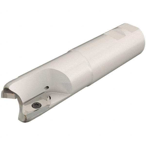 Iscar - 2" Cut Diam, 0.807" Max Depth of Cut, 1-1/4" Shank Diam, 5" OAL, Indexable Square Shoulder End Mill - HM90 APCR 2206.. Inserts, Weldon Shank, 90° Lead Angle, Through Coolant, Series Helialu - Industrial Tool & Supply
