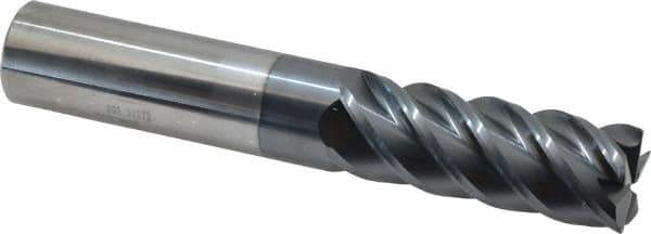 SGS - 1", 5 Flute, Single End, Solid Carbide, 0.03" Corner Radius End Mill - 6" OAL, 45° Helix, Right Hand Flute, 2-5/8" LOC, Right Hand Cut - Industrial Tool & Supply