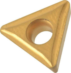 Value Collection - TPMT21.52 KC Grade TCN55 Carbide Turning Insert - TiN Finish, 60° Triangle, 1/4" Inscr Circle, 3/32" Thick, 1/32" Corner Radius - Industrial Tool & Supply