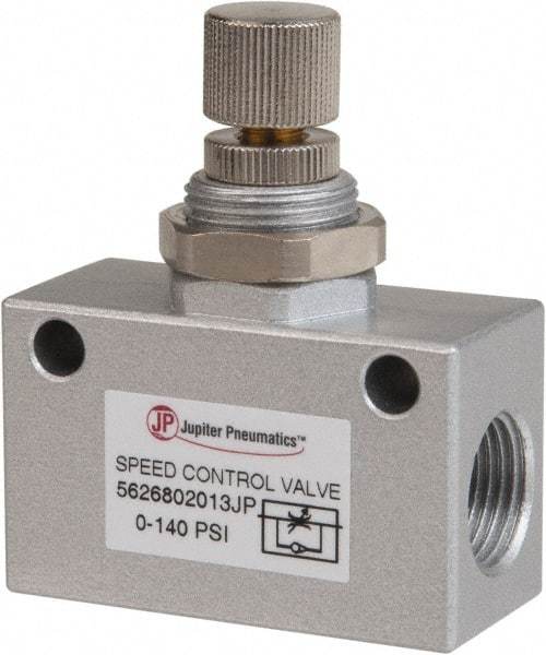 PRO-SOURCE - 3/8" NPT Inline Speed Control Valve - 0 to 140.78 psi & Aluminum Alloy Material - Industrial Tool & Supply