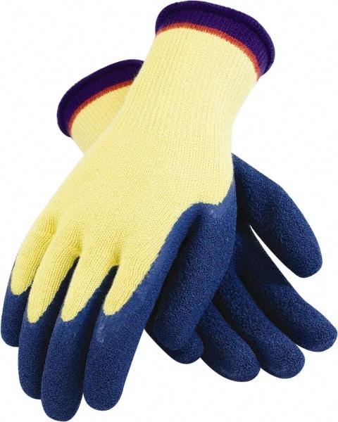 PRO-SAFE - Size 2XL (11), ANSI Cut Lvl A4, Puncture Lvl 4, Abrasion Lvl 3, Kevlar Cut Resistant Gloves - 11.3" Long, Palm & Fingers Coated, Blue, Paired - Industrial Tool & Supply