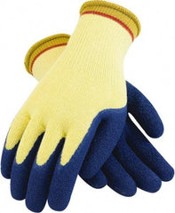 PRO-SAFE - Size L (9), ANSI Cut Lvl A4, Puncture Lvl 4, Abrasion Lvl 3, Kevlar Cut Resistant Gloves - 9.8" Long, Palm & Fingers Coated, Blue, Paired - Industrial Tool & Supply