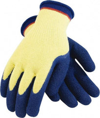 PRO-SAFE - Size M (8), ANSI Cut Lvl A4, Puncture Lvl 4, Abrasion Lvl 3, Kevlar Cut Resistant Gloves - 9.4" Long, Palm & Fingers Coated, Blue, Paired - Industrial Tool & Supply
