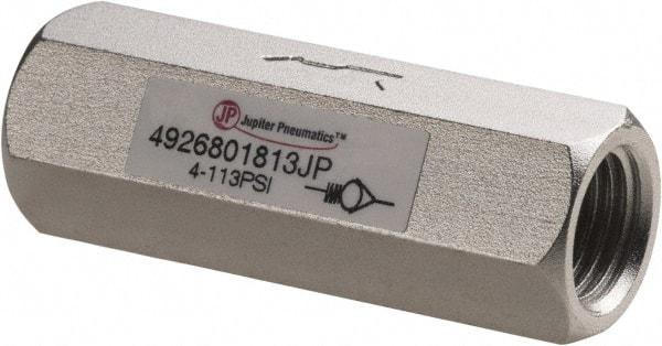 PRO-SOURCE - 1/4" Aluminum Check Valve - Inline, FNPT x FNPT - Industrial Tool & Supply