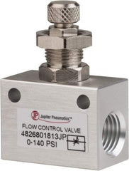 PRO-SOURCE - 1/4" NPT Inline Flow Control Valve - 0 to 140.78 psi & Aluminum Alloy Material - Industrial Tool & Supply