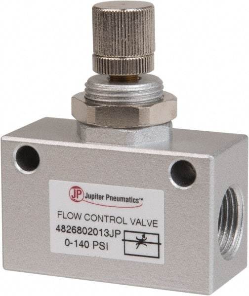 PRO-SOURCE - 3/8" NPT Inline Flow Control Valve - 0 to 140.78 psi & Aluminum Alloy Material - Industrial Tool & Supply