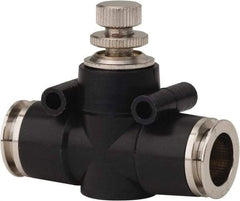 PRO-SOURCE - 1/2" Tube OD Inline Flow Control Valve - 0 to 113.76 psi & Techno Polymer, Brass, Steel Material - Industrial Tool & Supply