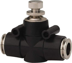 PRO-SOURCE - 3/8" Tube OD Inline Flow Control Valve - 0 to 113.76 psi & Techno Polymer, Brass, Steel Material - Industrial Tool & Supply