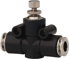 PRO-SOURCE - 1/4" Tube OD Inline Flow Control Valve - 0 to 113.76 psi & Techno Polymer, Brass, Steel Material - Industrial Tool & Supply