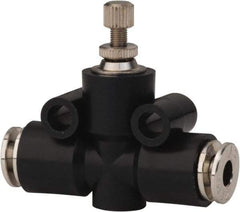 PRO-SOURCE - 5/32" Tube OD Inline Flow Control Valve - 0 to 113.76 psi & Techno Polymer, Brass, Steel Material - Industrial Tool & Supply
