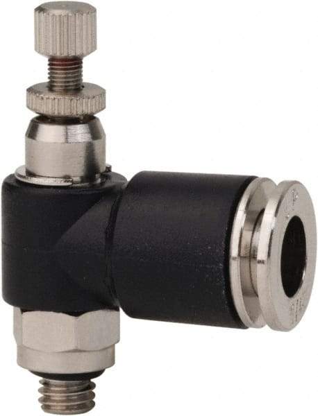 PRO-SOURCE - 10-32 Male NPT x 1/4" Tube OD Miniature Exhaust Valve - 0 to 113.76 psi & Techno Polymer, Brass, Steel Material - Industrial Tool & Supply