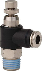 PRO-SOURCE - 1/4" Male NPT x 1/4" Tube OD Compact Banjo Valve - 0 to 113.76 psi & Techno Polymer, Brass, Steel Material - Industrial Tool & Supply