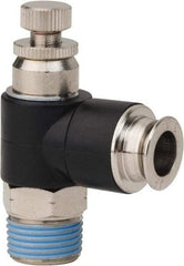 PRO-SOURCE - 3/8" Male NPT x 3/8" Tube OD Compact Banjo Valve - 0 to 113.76 psi & Techno Polymer, Brass, Steel Material - Industrial Tool & Supply