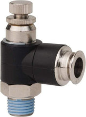 PRO-SOURCE - 1/4" Male NPT x 3/8" Tube OD Compact Banjo Valve - 0 to 113.76 psi & Techno Polymer, Brass, Steel Material - Industrial Tool & Supply
