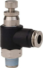 PRO-SOURCE - 1/8" Male NPT x 1/4" Tube OD Compact Banjo Valve - 0 to 113.76 psi & Techno Polymer, Brass, Steel Material - Industrial Tool & Supply