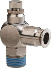 PRO-SOURCE - 3/8" Male NPT x 3/8" Tube OD Tamper Resistant Valve - 0 to 113.76 psi & Nickel Plated Brass Material - Industrial Tool & Supply