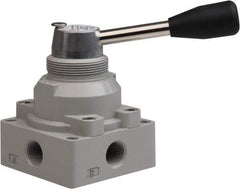 Value Collection - 3/8" NPT Manual Mechanical Valve - 4-Way, 2 Position with L Cock Device, 0.976 CV Rate & 127.98 Max psi - Industrial Tool & Supply