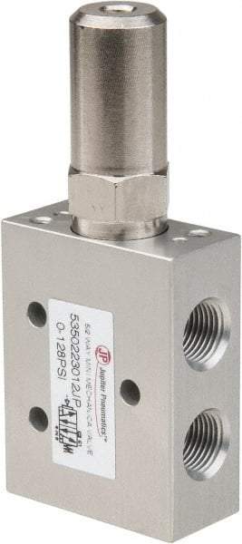 PRO-SOURCE - 1/8" NPT 5-Way, 2 Position Mini Mechanical Valve - 0.34 CV Rate, 9 CFM, 127.98 Max psi, Air Pilot/Spring Actuator - Industrial Tool & Supply