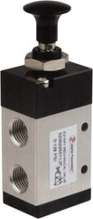 PRO-SOURCE - 1/4" NPT Mechanically Operated Air Valve - 3 Way, 2 Position, Push-Pull/Manual, 0.98 CV Rate & 127.98 Max psi - Industrial Tool & Supply