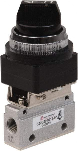 PRO-SOURCE - 1/8" NPT Mechanically Operated Air Valve - 2-Way, 2 Position, Selector/Manual, 0.1 CV Rate & 127.98 Max psi - Industrial Tool & Supply