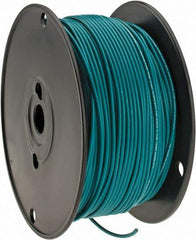 Made in USA - 18 AWG, 16 Strand, 500' OAL, Tinned Copper Hook Up Wire - Green PVC Jacket, 0.106" Diam - Industrial Tool & Supply