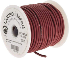 Made in USA - 18 AWG, 65 Strand, 100' OAL, Tinned Copper Hook Up Wire - Red EPDM Jacket, 0.145" Diam - Industrial Tool & Supply