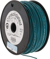 Made in USA - 20 AWG, 10 Strand, 500' OAL, Tinned Copper Hook Up Wire - Green PVC Jacket, 0.07" Diam - Industrial Tool & Supply