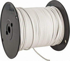 Made in USA - 14 AWG, 41 Strand, 500' OAL, Tinned Copper Hook Up Wire - White PVC Jacket, 0.136" Diam - Industrial Tool & Supply