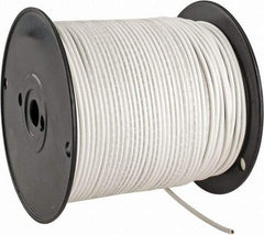 Made in USA - 12 AWG, 65 Strand, 500' OAL, Tinned Copper Hook Up Wire - White PVC Jacket, 0.155" Diam - Industrial Tool & Supply