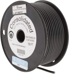 Made in USA - 12 AWG, 65 Strand, 100' OAL, Tinned Copper Hook Up Wire - Black PVC Jacket, 0.155" Diam - Industrial Tool & Supply