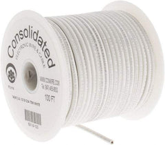 Made in USA - 14 AWG, 41 Strand, 100' OAL, Tinned Copper Hook Up Wire - White PVC Jacket, 0.136" Diam - Industrial Tool & Supply