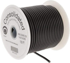 Made in USA - 14 AWG, 41 Strand, 100' OAL, Tinned Copper Hook Up Wire - Black PVC Jacket, 0.136" Diam - Industrial Tool & Supply