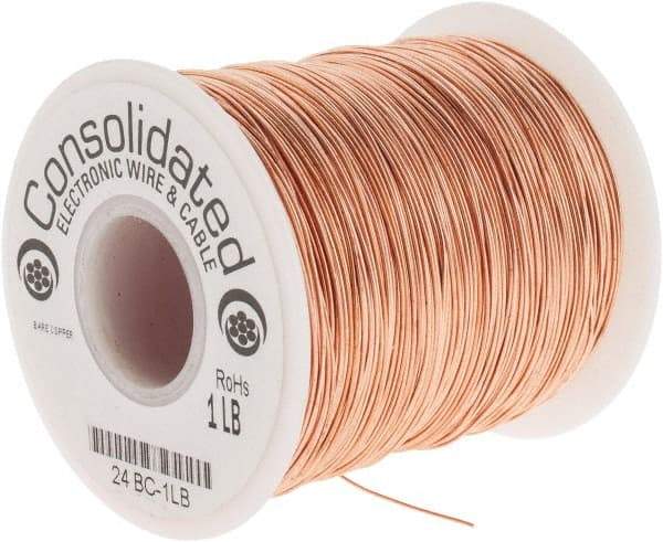 Made in USA - 24 AWG, 0.0201 Inch Diameter, 804 Ft., Solid, Grounding Wire - Copper, ASTM B3, QQ-W-343 Type S, RoHS Compliant - Industrial Tool & Supply