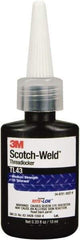 3M - 10 mL, Purple, Medium Strength Liquid Threadlocker - Series TL43, 24 Hour Full Cure Time, Hand Tool Removal - Industrial Tool & Supply