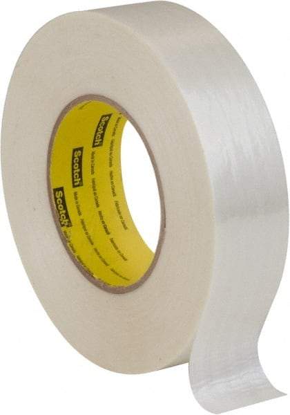 3M - 2" x 60 Yd Clear Rubber Adhesive Packaging Tape - Polyester Film Backing, 8 mil Thick, 600 Lb Tensile Strength, Series 890MSR - Industrial Tool & Supply