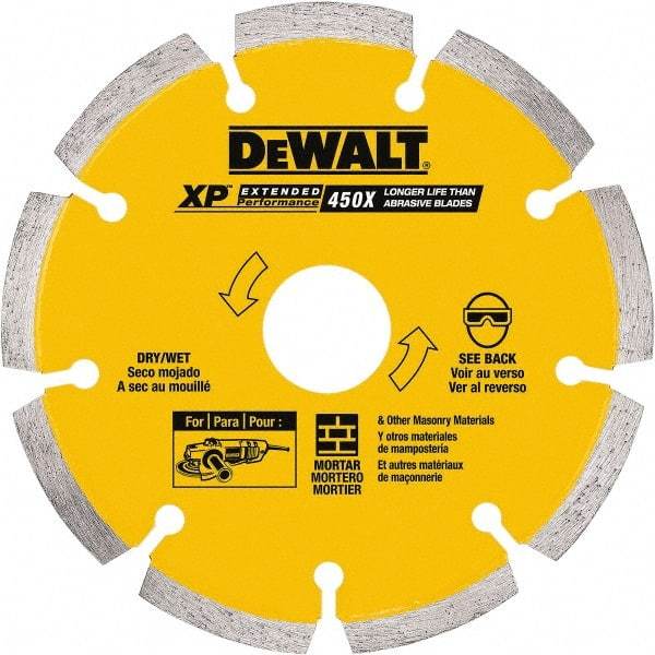 DeWALT - 5" Diam, 7/8" Arbor Hole Diam, Wet & Dry Cut Saw Blade - Diamond-Tipped, Standard Round Arbor - Industrial Tool & Supply