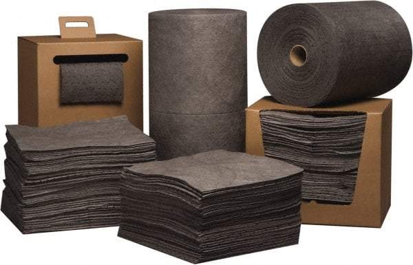 PRO-SAFE - 26 Gal Capacity per Package, Universal Pad - 17" Long x 15" Wide, Polypropylene - Industrial Tool & Supply