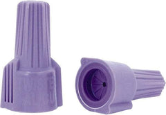 Ideal - 2, 12 (Al) + & 1, 18 (Cu) to 1, 10 (Al) + 2, 10 (Cu) AWG, 600 Volt, Corrosion Resistant, Wing Twist on Wire Connector - Purple, 221°F - Industrial Tool & Supply